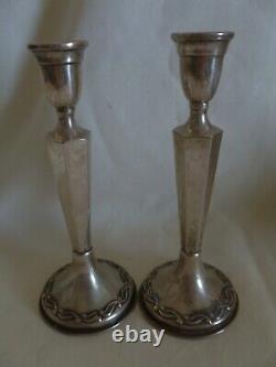 Pair Of Vintage Sterling Silver Candlesticks By Hazorfim Israel- 5.3/4 High