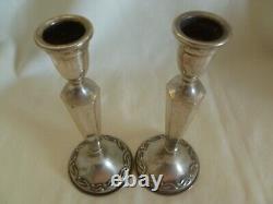 Pair Of Vintage Sterling Silver Candlesticks By Hazorfim Israel- 5.3/4 High