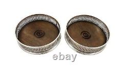 Pair Of Vintage Sterling Silver Wine Coasters 1974