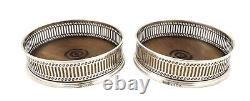 Pair Of Vintage Sterling Silver Wine Coasters 1974