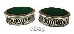 Pair Of Vintage Sterling Silver Wine/champagne Coasters 2003