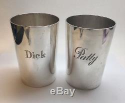 Pair Of Vintage TIFFANY & CO. Heavy Sterling Silver Tumblers