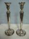 Pair Of Vintage Tall Sterling Silver Weighted Candlesticks