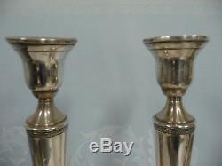 Pair Of Vintage Tall Sterling Silver Weighted Candlesticks
