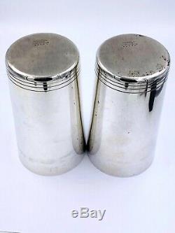 Pair Of Vintage Tiffany & co. Heavy Sterling Silver Tumblers 5 1/4