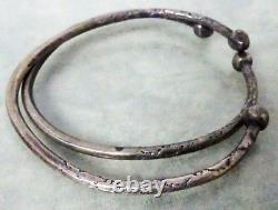 Pair Old Vintage Silver Southwest Native American Cuff Antique Bracelet s