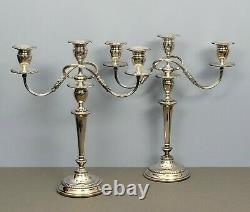 Pair Silver Plate Candelabra E G Webster & Son 3 Light Gadroon Border Vintage