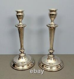 Pair Silver Plate Candelabra E G Webster & Son 3 Light Gadroon Border Vintage