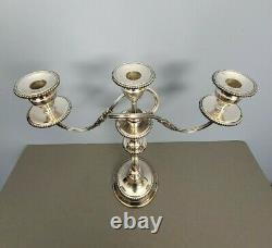 Pair Silver Plate Candelabra E G Webster & Son 3 Light Gadroon Border Vintage