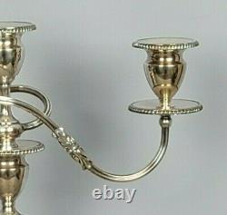 Pair Silver Plate Candelabra E G Webster & Son 3 Light Gadroon Border Vintage