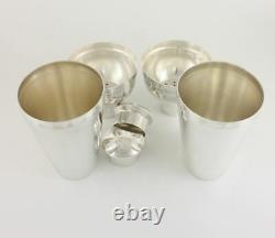 Pair Silver Plated Wiskemann Art Deco Cocktail Shakers. Belgium Vintage Barware