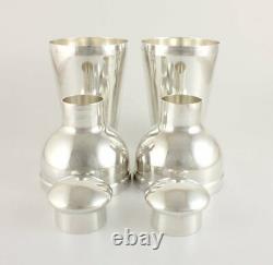 Pair Silver Plated Wiskemann Art Deco Cocktail Shakers. Belgium Vintage Barware