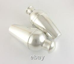 Pair Silver Plated Wiskemann Art Deco Cocktail Shakers. Belgium Vintage Barware