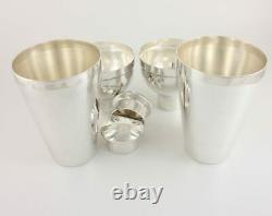 Pair Silver Plated Wiskemann Art Deco Cocktail Shakers. Belgium Vintage Barware