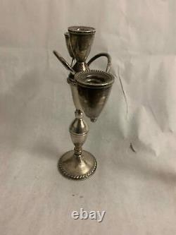 Pair Silverplate Vintage candelabra 3 place candle holders by Duchin Creation