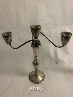 Pair Silverplate Vintage candelabra 3 place candle holders by Duchin Creation