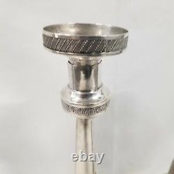 Pair Sterling Silver Hallmarked Candlesticks 19 oz Spanish or European