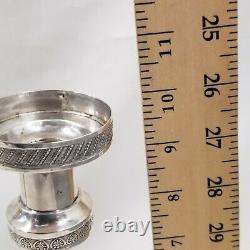 Pair Sterling Silver Hallmarked Candlesticks 19 oz Spanish or European