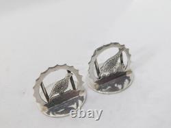 Pair Sterling Silver Shooting Interest Menu Holders 1985 London Vintage