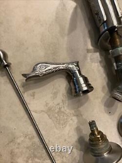 Pair Swan Bathroom Faucet Fixture Silver Nice Vintage High End