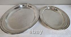 Pair TIFFANY & CO Vintage Silverplate 14 & 18 Oval Platters