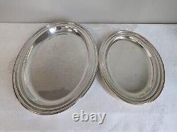 Pair TIFFANY & CO Vintage Silverplate 14 & 18 Oval Platters
