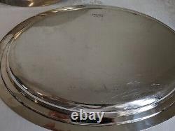 Pair TIFFANY & CO Vintage Silverplate 14 & 18 Oval Platters