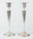 Pair Tall 12.5 Vintage Mid-century Art Deco Hammered Silver Plate Candlesticks