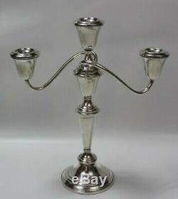 Pair VTG Fisher Sterling Silver CONVERTIBLE 3 -Candle Candlesticks 12.925 376