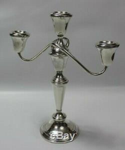 Pair VTG Fisher Sterling Silver CONVERTIBLE 3 -Candle Candlesticks 12.925 376