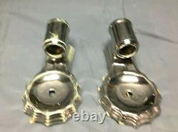 Pair VTG Silver Mirror Finish Porcelain Art Deco Sconces Wall Lights Old 233-22B