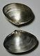 Pair Vtg Wallace Clam Shell Sterling Silver Footed Dish. Marked 4020 Sterling