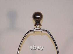 Pair Vintage 1990s Decorative Crafts, Inc. Glass & Silver Plate Lamps