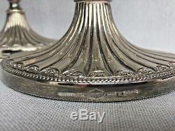 Pair Vintage 3 Arm Candelabra Falstaff Silver Plate Candlesticks Edwardian Style