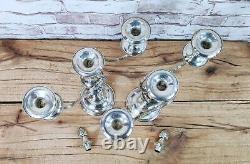 Pair Vintage 3 Light Silver Plated Convertible Christmas Candlesticks candelabra