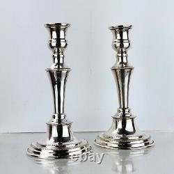Pair Vintage 3 Light Silver Plated Convertible Christmas Candlesticks candelabra
