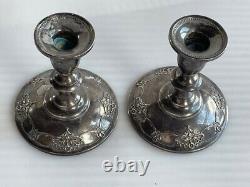 Pair Vintage 925 Sterling Silver Candleholders
