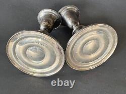 Pair Vintage 925 Sterling Silver Candleholders
