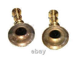 Pair Vintage Antique Brass Figural Candlestick Candelabra Candle Holder 10H