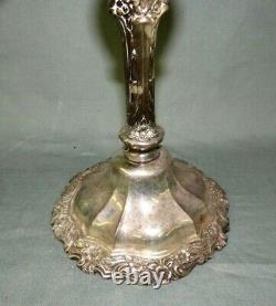 Pair Vintage Antique Candelabra Ornate Silver plated 3 Arm Candlestick Heavy