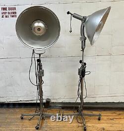 Pair Vintage/Antique Photogenic MCM Industrial Photography Studio Lights Lamps