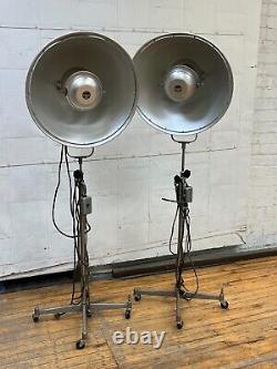 Pair Vintage/Antique Photogenic MCM Industrial Photography Studio Lights Lamps