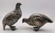 Pair Vintage Antique Silver Plate Partridge (quail) Statue Figurines Mid Century