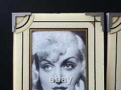 Pair Vintage Art Deco Frame Reverse Painting on Glass Mid Century Jazz Age