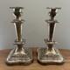 Pair Vintage Candelabra Silver Plated Embossed Candle Holders 11