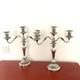 Pair Vintage Candelabras Sheffield 3 Arm Silver On Copper Candle Holder