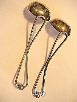 Pair Vintage Cartier Sterling Silver Curved Handle Small Serving Spoon Ladles 5