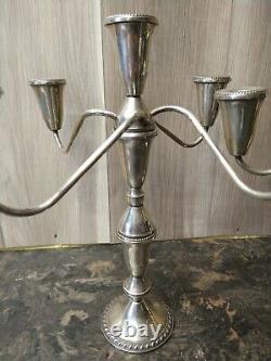 Pair Vintage Duchin Creations Sterling Convertible Candelabra Candle sticks
