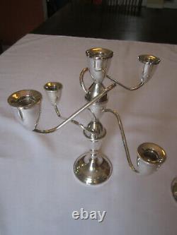 Pair Vintage Duchin Creations Sterling Silver Weighted Candelabra Candle Sticks