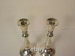 Pair Vintage ELLMORE Sterling Silver 8 Candlesticks